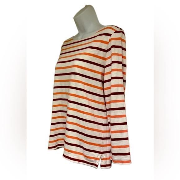 J. Crew Striped Painter Tee _ Orange Multi _ Medium - Picture 2 of 6